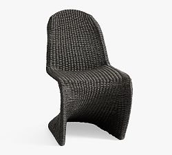 Open Box: Encinitas Wicker Outdoor Dining Chair - Black