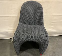 Open Box: Encinitas Wicker Outdoor Dining Chair - Black