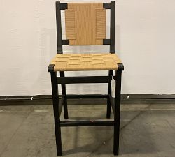 Open Box: Fenton Woven Bar Stool (30') - Warm Black