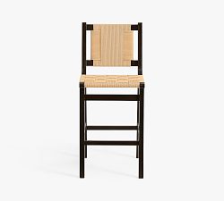 Open Box: Fenton Woven Bar Stool (30') - Warm Black