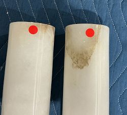 Open Box: Frances Alabaster Double Tube Sconce (22") - Tumbled Brass