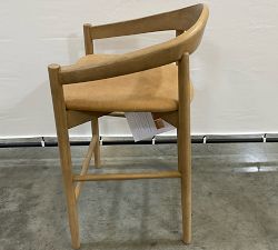 Open Box: Laguna Leather Counter Stool (24") - Keystone Sandstone, Seadrift