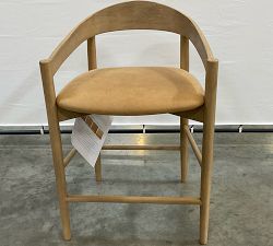 Open Box: Laguna Leather Counter Stool (24") - Keystone Sandstone, Seadrift