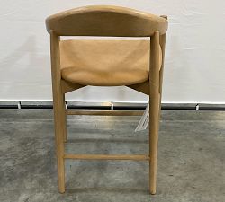 Open Box: Laguna Leather Counter Stool (24") - Keystone Sandstone, Seadrift