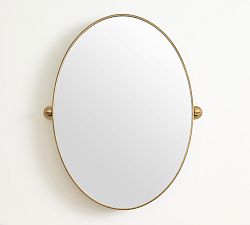 Open Box: Sansome Oval Pivot Mirror - Tumbled Brass