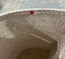 Open Box: Tava Handwoven Rattan Divided Hamper - White