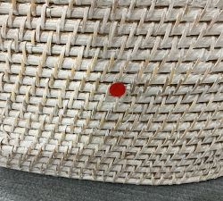 Open Box: Tava Handwoven Rattan Divided Hamper - White