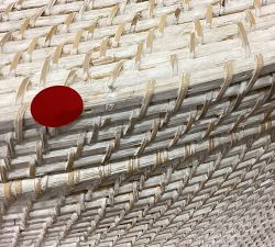 Open Box: Tava Handwoven Rattan Divided Hamper - White