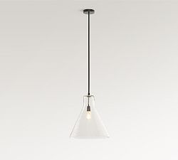 Open Box: Bridget Recycled Glass Flared Pendant, Large (18" Diam.) - Bronze
