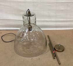 Open Box: Bridget Recycled Glass Pendant, Large (17" Diam.) - Tumbled Brass
