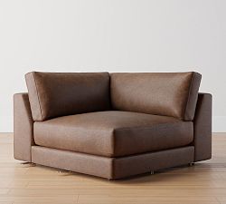 Open Box: Carmel Lounge Leather Corner - Churchfield Chocolate