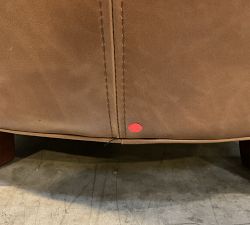 Open Box: Irving Roll Arm Leather Armchair without Nailheads (33") - Statesville Toffee, Coffee