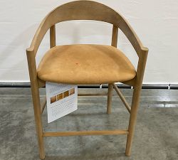 Open Box: Laguna Leather Counter Stool (24") - Keystone Sandstone, Seadrift
