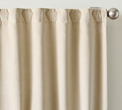 Open Box: Velvet Twill Blackout Curtain (50"W x 120"L) - Oatmeal