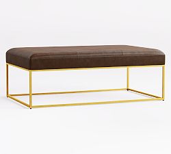 Millie Leather Rectangular Ottoman
