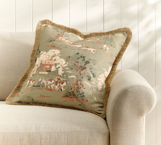Hound Fringe Pillow Cover