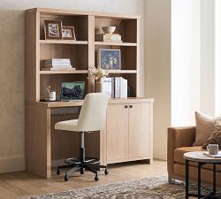 Modern Farmhouse 68" Workstation with Cabinet