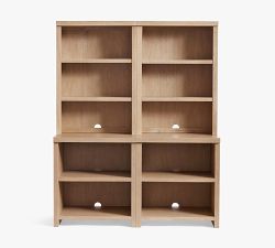 Modern Farmhouse Shelf with Open Cabinets (68")