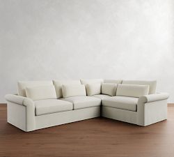 Westwood Roll Arm Deep Seat Slipcovered 3-Piece Sectional (125")