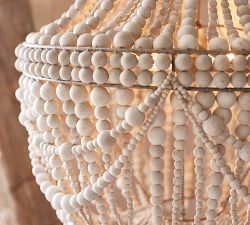 Francesca Wood Bead Chandelier (23")