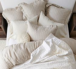 Belgian Flax Linen Pinstripe Sheet Set