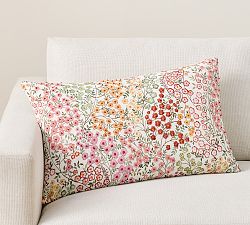 Garden Embroidered Lumbar Pillow Cover