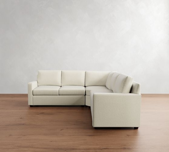 Cameron Modern Square Arm 3-Piece L-Shaped Wedge Sectional (104") by Pottery Barn