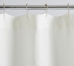 European Flax Linen Waffle Shower Curtain