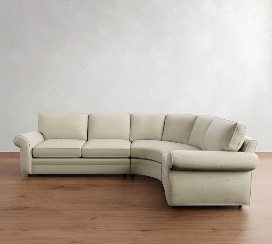 Pearce Roll Arm 3-Piece Curved Wedge Sectional (131") by Pottery Barn