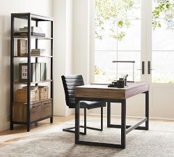 Thorndale Reclaimed Wood Open Bookcase with Drawers (34")