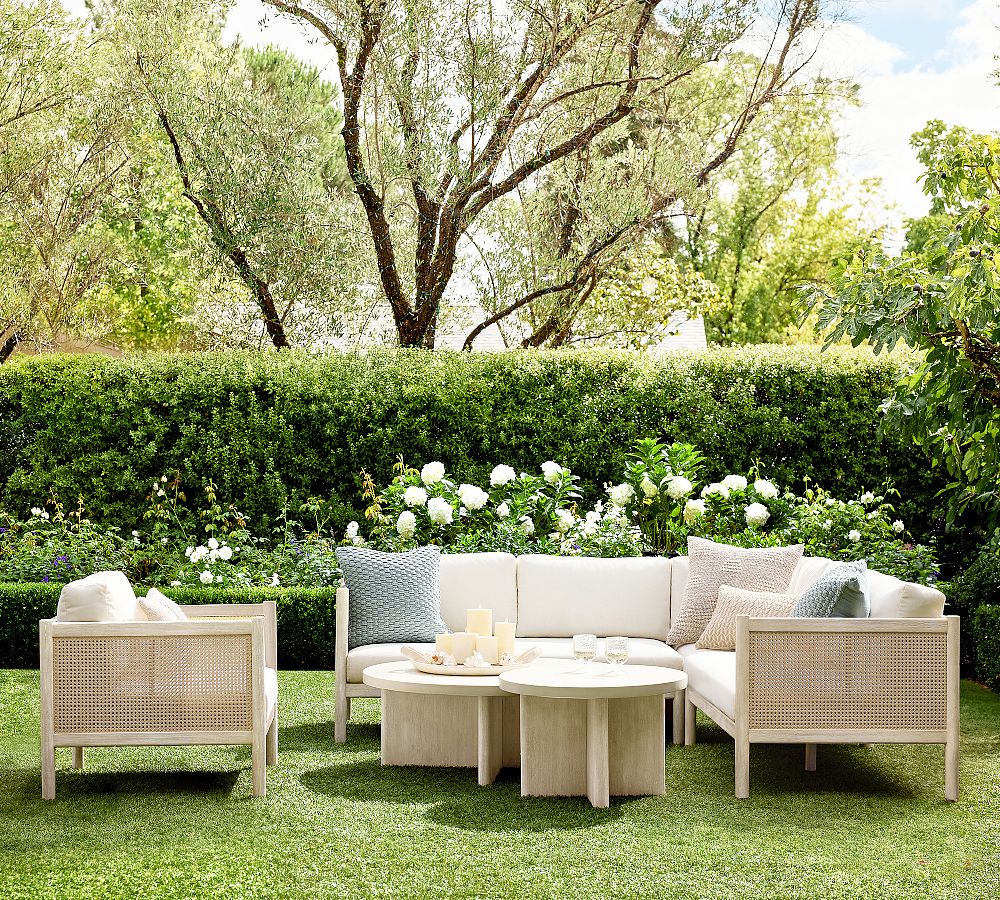 Marina Cane 3-Piece Outdoor Sectional (88") by Pottery Barn