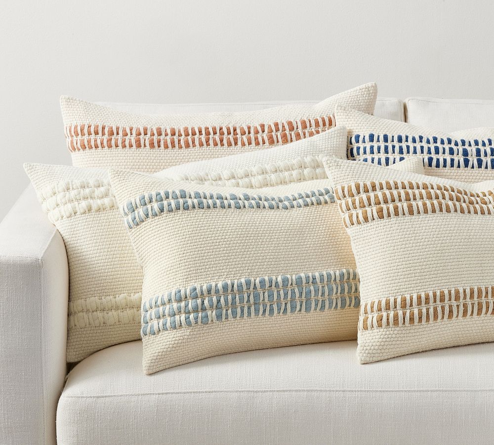Reed Striped Lumbar Pillow Cover by Pottery Barn