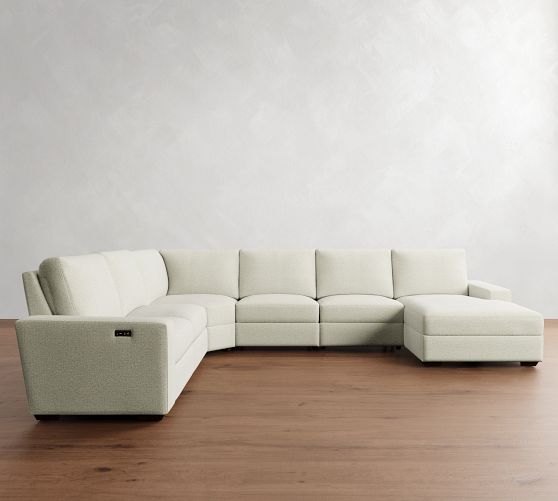 Big Sur Square Arm Power Reclining 6-Piece Chaise Sectional (152"-164") by Pottery Barn