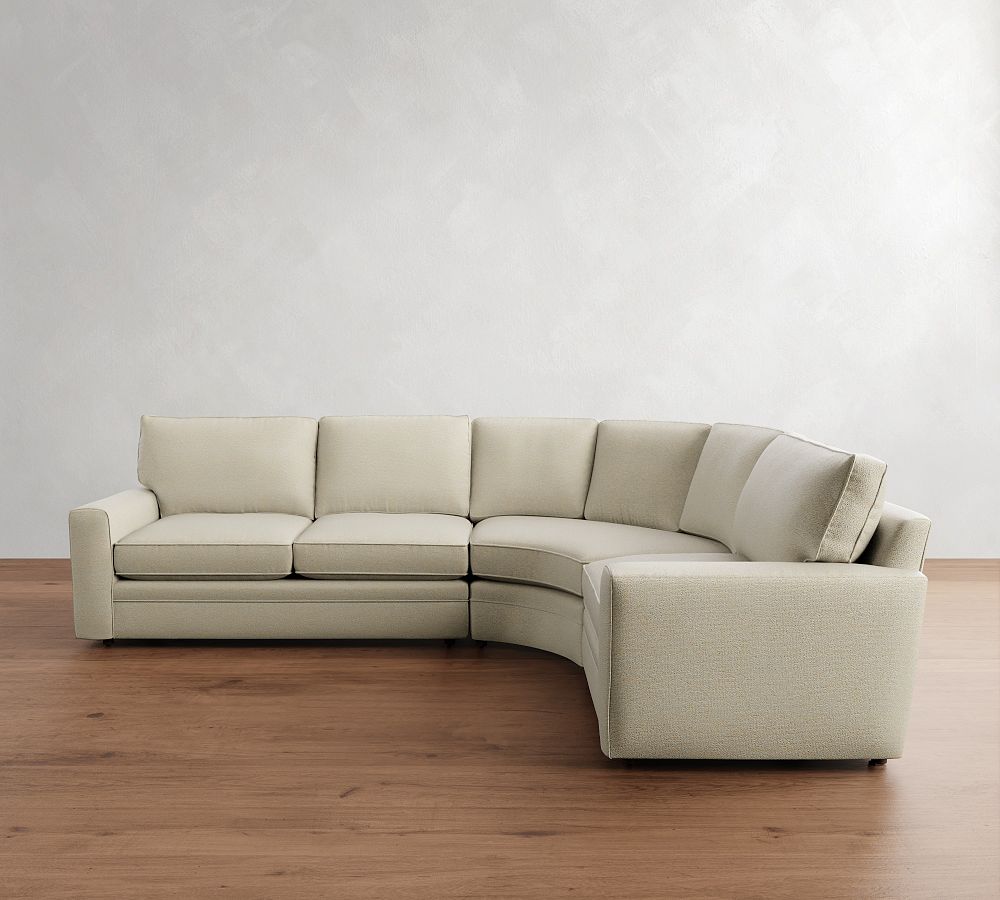 Pearce Square Arm 3-Piece Curved Wedge Sectional (127") by Pottery Barn