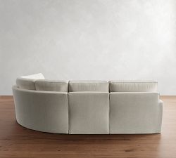 Pearce Square Arm Slipcovered 5-Piece Curved Wedge Sectional (127")