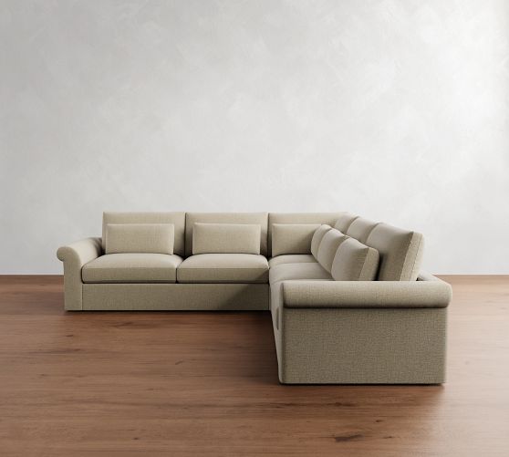 Westwood Roll Arm Deep Seat 3-Piece L-Shaped Sectional (125") by Pottery Barn