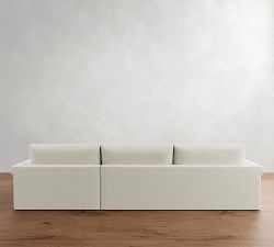 Westwood Roll Arm Slipcovered Chaise Sectional (134"&ndash;144")