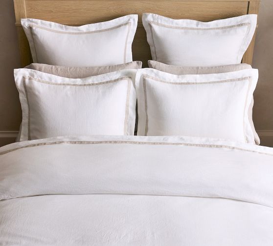 Belgian Flax Linen Frame Duvet Cover by Pottery Barn