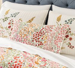 Garden Embroidered Lumbar Pillow Cover