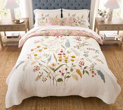 Garden Embroidered Lumbar Pillow Cover
