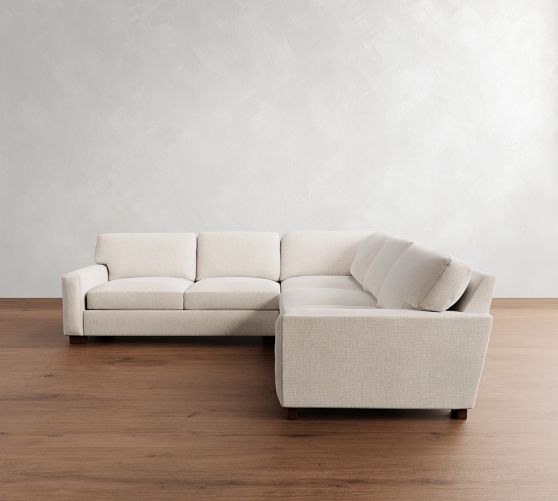 Turner Square Arm 3-Piece L-Shaped Sectional (106"-110") by Pottery Barn