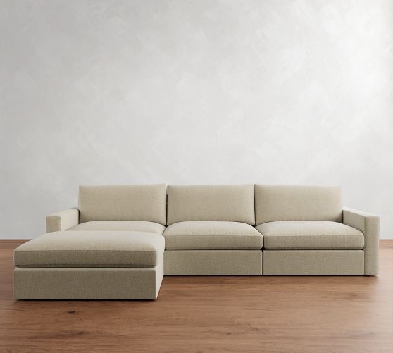 Westwood Square Arm Modular Chaise Sectional (143") by Pottery Barn