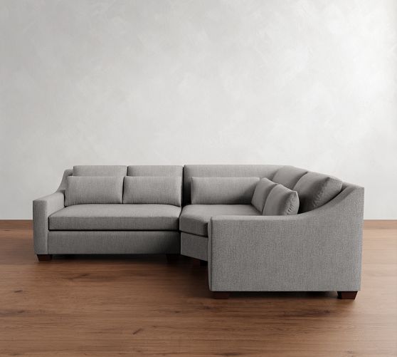 York Slope Arm Deep Seat 3-Piece Wedge Sectional (108") by Pottery Barn