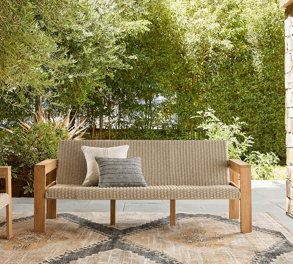 Malibu Teak & Rope Outdoor Sofa (77") by Pottery Barn