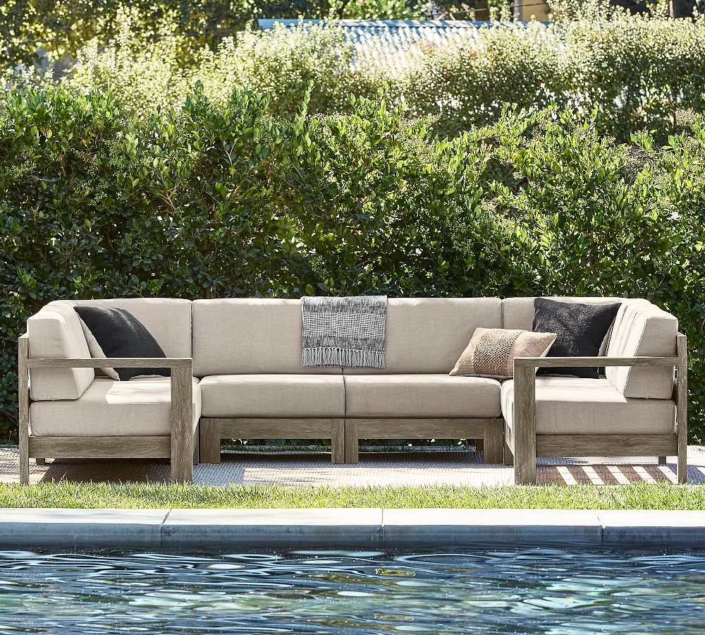 Rockport 6-Piece U-Shaped Outdoor Sectional (129") by Pottery Barn
