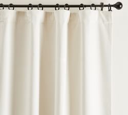 Custom Velvet Twill Blackout Curtain - Ivory