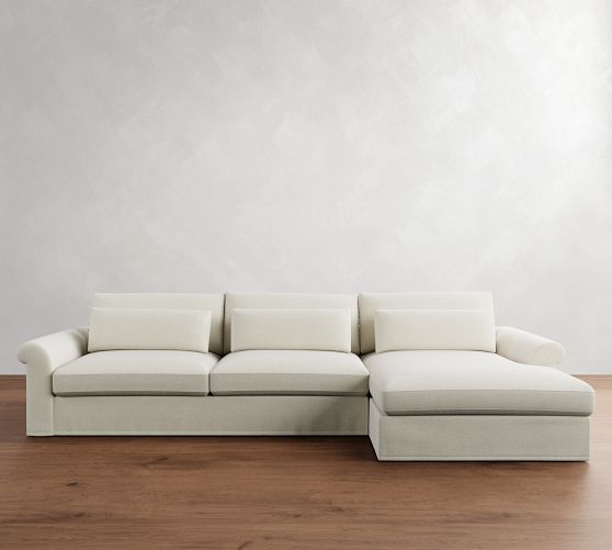 Westwood Roll Arm Deep Seat Slipcovered Chaise Sectional (136"-154") by Pottery Barn