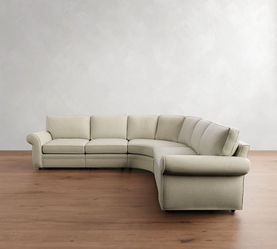 Pearce Roll Arm 5-Piece Curved Wedge Sectional (130") by Pottery Barn