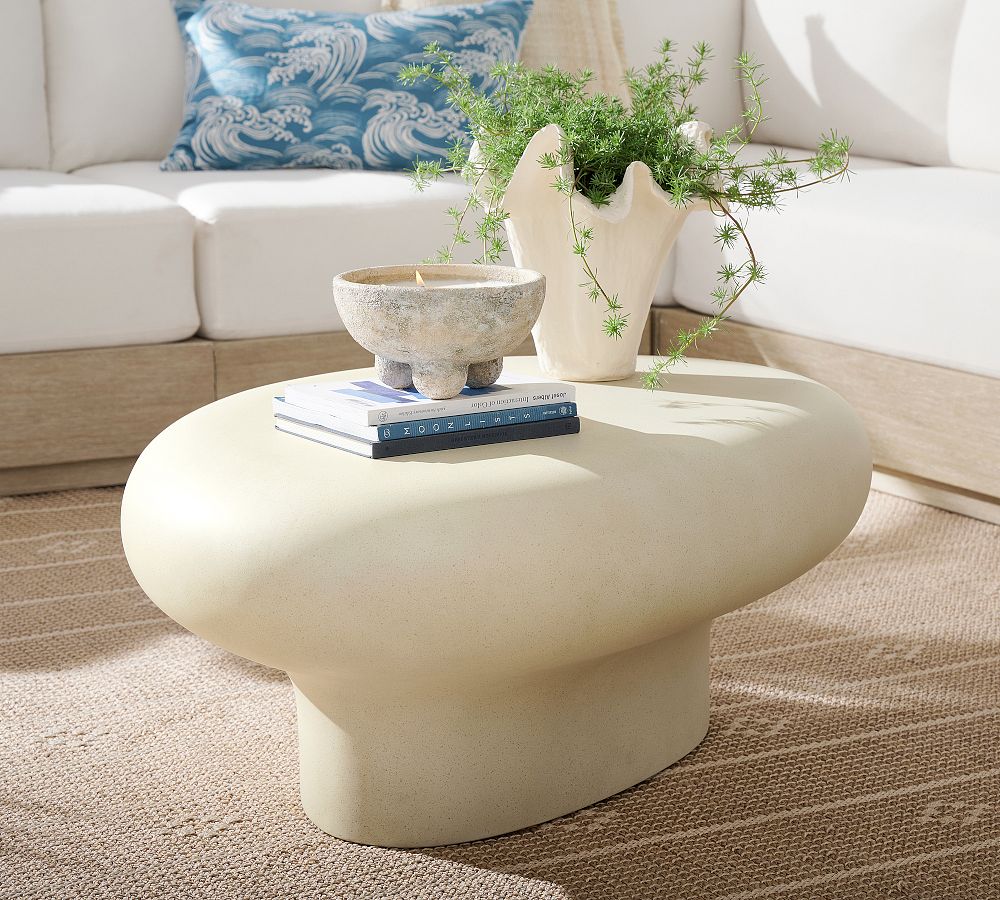 Vila Concrete Round Outdoor Coffee Table (32") by Pottery Barn