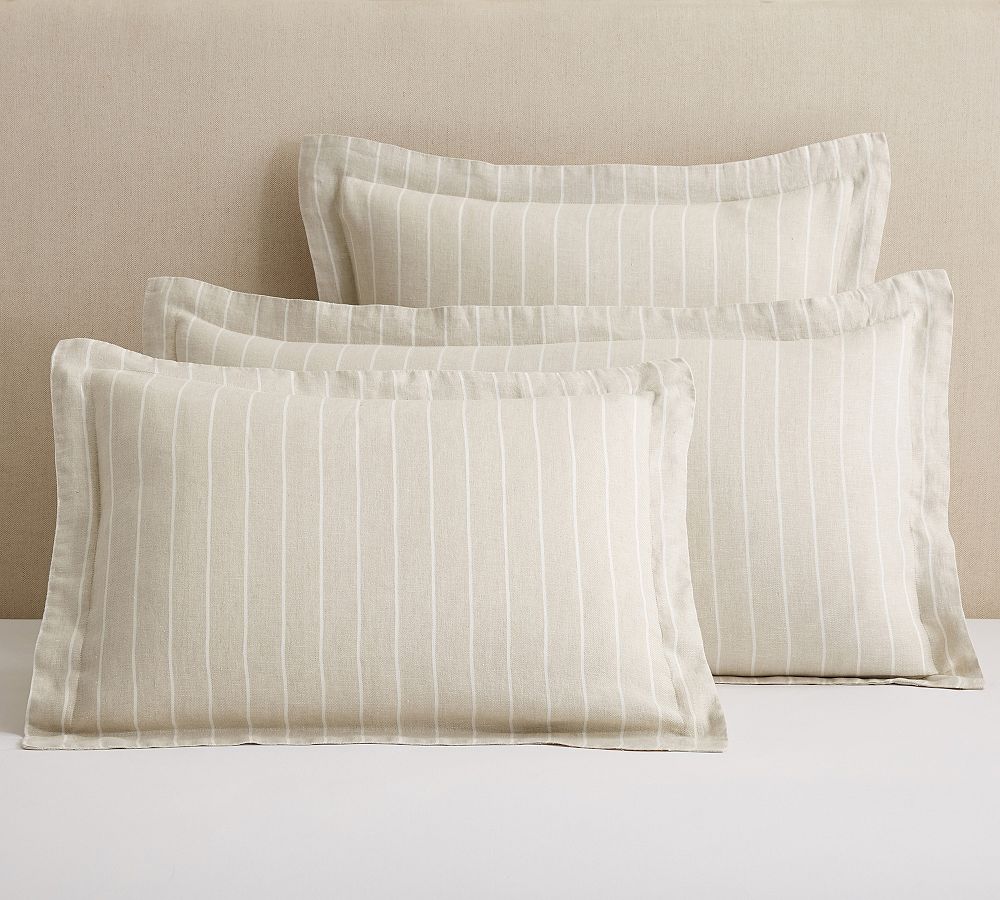 Belgian Flax Linen Striped Sham by Pottery Barn
